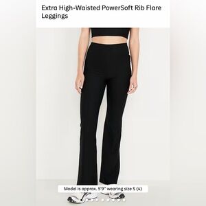 Old Navy Black High-Waisted Rib Flare Leggings